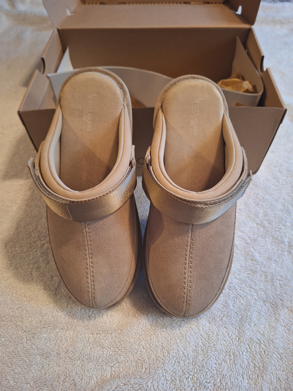 UGG Koolaburra Tan Suede Clog.  Adjustable Strap. Only Worn Once. Sz 10